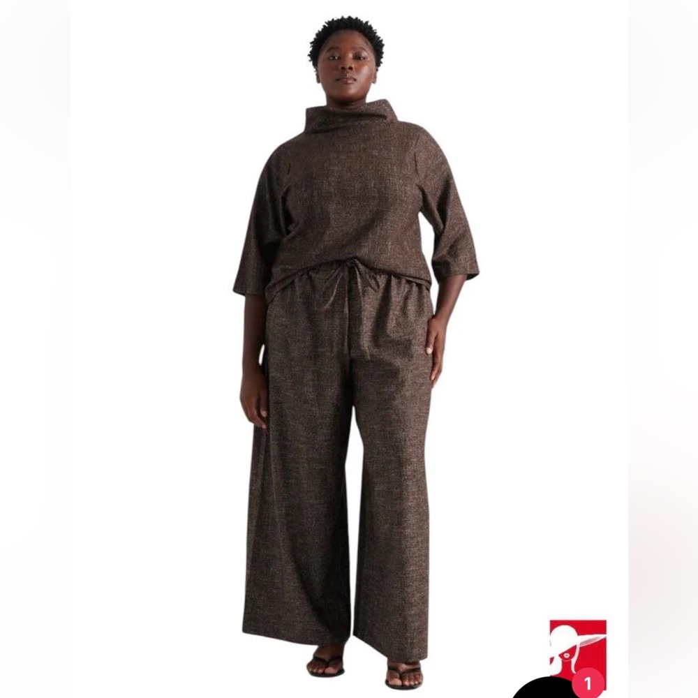 PARI PASSU TWEED WOOL BLEND MATCHING SET PANTS AND KATY TOP 2X TALL